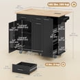 thumbnail image 3 of HOMCOM Mobile Kitchen Island with Charging Station, Drop Leaf Kitchen Cart, 3 of 10