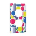 thumbnail image 2 of Yayeee Duplex Wall Plate 1-Gang 4.5"x2.7" Home Receptacle Light Switch Decorative Outlet Cover, Red Retro Shapes, 2 of 7
