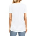 thumbnail image 3 of JYLFC Short Sleeve Plus Size Shirts for Women V Neck Loose Fit Basic Top, White 4XL, 3 of 6