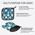 thumbnail image 3 of Yayeee Oven Mitts and Pot Holder Set of 2 Heat Resistant Kitchen Gloves Baking Hot Pad, Blue White Geometric Patterns, 3 of 5