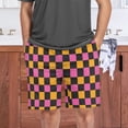 thumbnail image 6 of Men's Pajama Shorts Bottoms with Pockets Soft Lightweight Lounge Sleep Wear Pink and Orange Checkered, 6 of 6