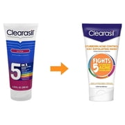 clearasil ultra 5in1 exfoliating wash, 6.78 oz. (pack of 2)