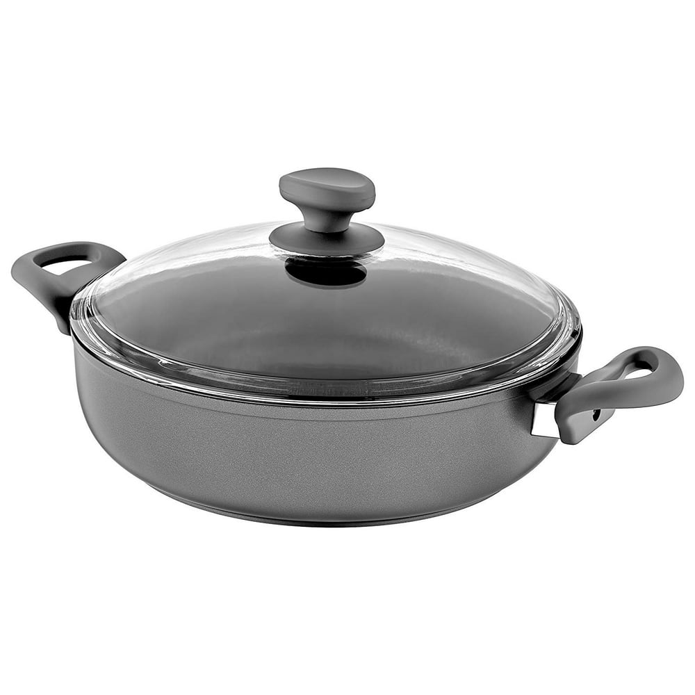 Saflon SFSAUTE4T 4 Quart Nonstick Titanium Aluminum Saute Pot and Glass