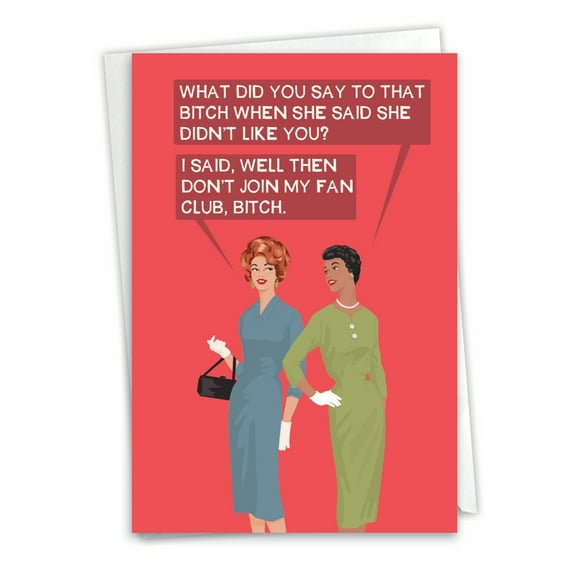 1 Funny Birthday Card with Envelope - Fan Club C2999BDG