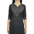 thumbnail image 4 of Bimba Women's Ethnic Black Designer Tunic Indian Kurti Long Blouse Kurta-26, 4 of 7