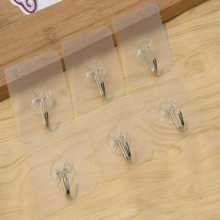 

6Pcs Wall Transparent Hook Clear Seamless No Scratch Waterproof Multi-Purpose Hooks for Bathroom Kitchen