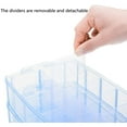 thumbnail image 7 of Casewin 3 Tier Blue Transparent Plastic Stackable Storage Box - Adjustable Compartment Slots - Max 30 Compartments - Container for Storing & Organising Toys, Jewellery, Beads, Arts & Crafts, Tools, 7 of 7