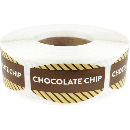Chocolate Chip Grocery Store Food Labels .75 x 1.375 Inch Oval Shape 500 Total Adhesive