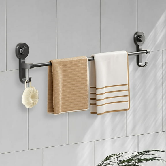 PRETXORVE Suction Cup towel Rack Strong No Hole Bathroom towel Rack Wall Mounted Bathroom Rack