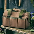 thumbnail image 5 of Kings County Tools 11.75” Heavy Duty Waxed Canvas Tool Bag or Garden Caddy for Gardening Supplies, 5 of 6