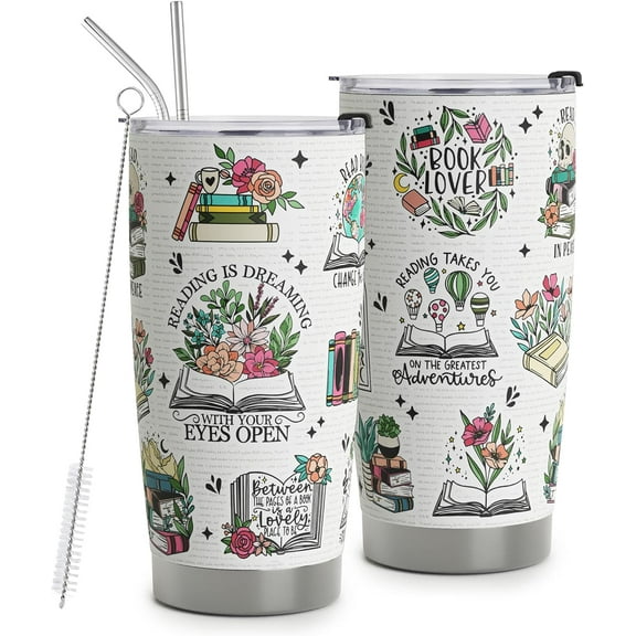 Book Lover Gifts for Women - Reading Tumbler Bookaholic Tumbler Gift for Her - Gift for Book worm - Tumbler for Book Nerd - Travel Tumbler 20oz