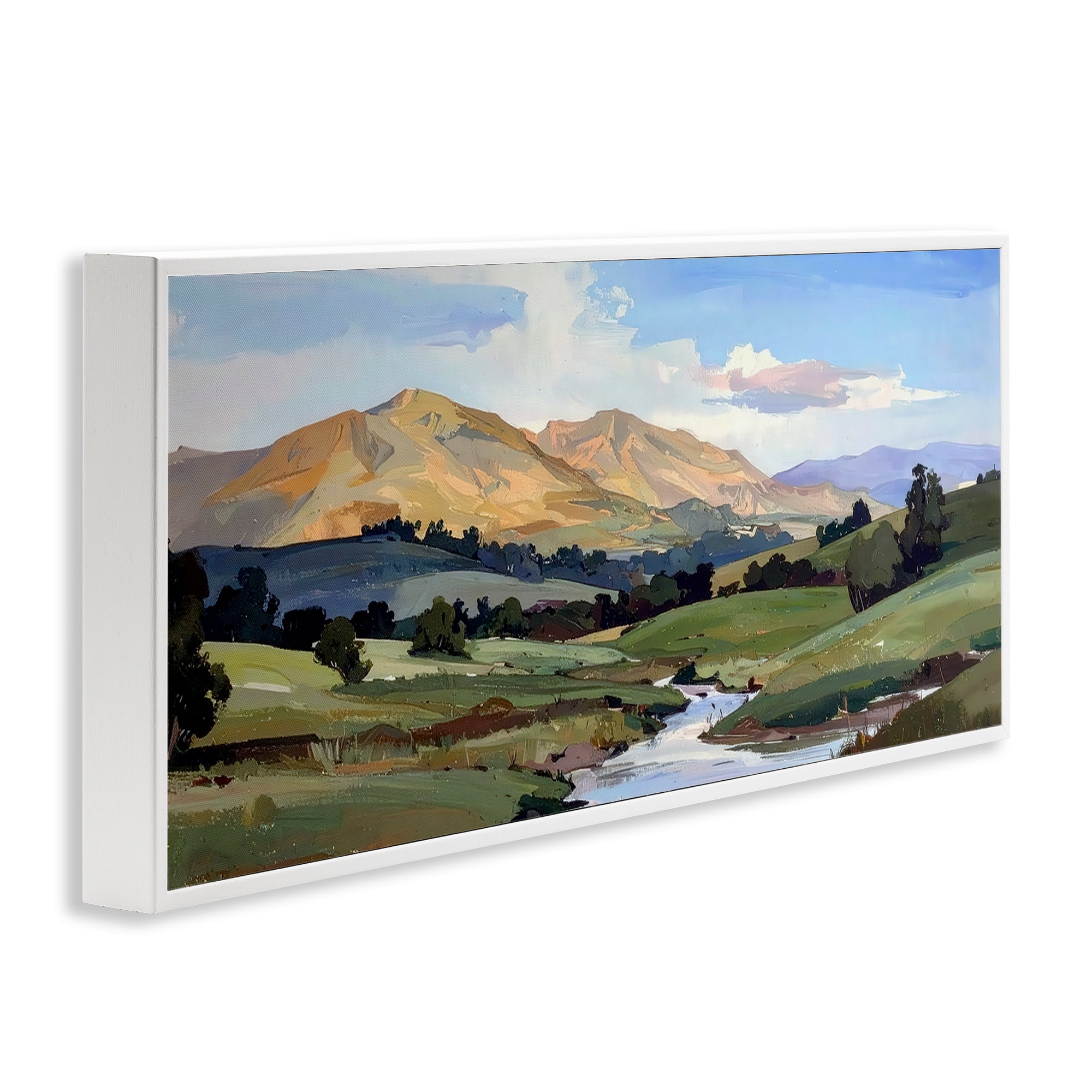 Stupell Industries Winding River Across Valley White Framed Giclee Art, design by Alonza Saunders