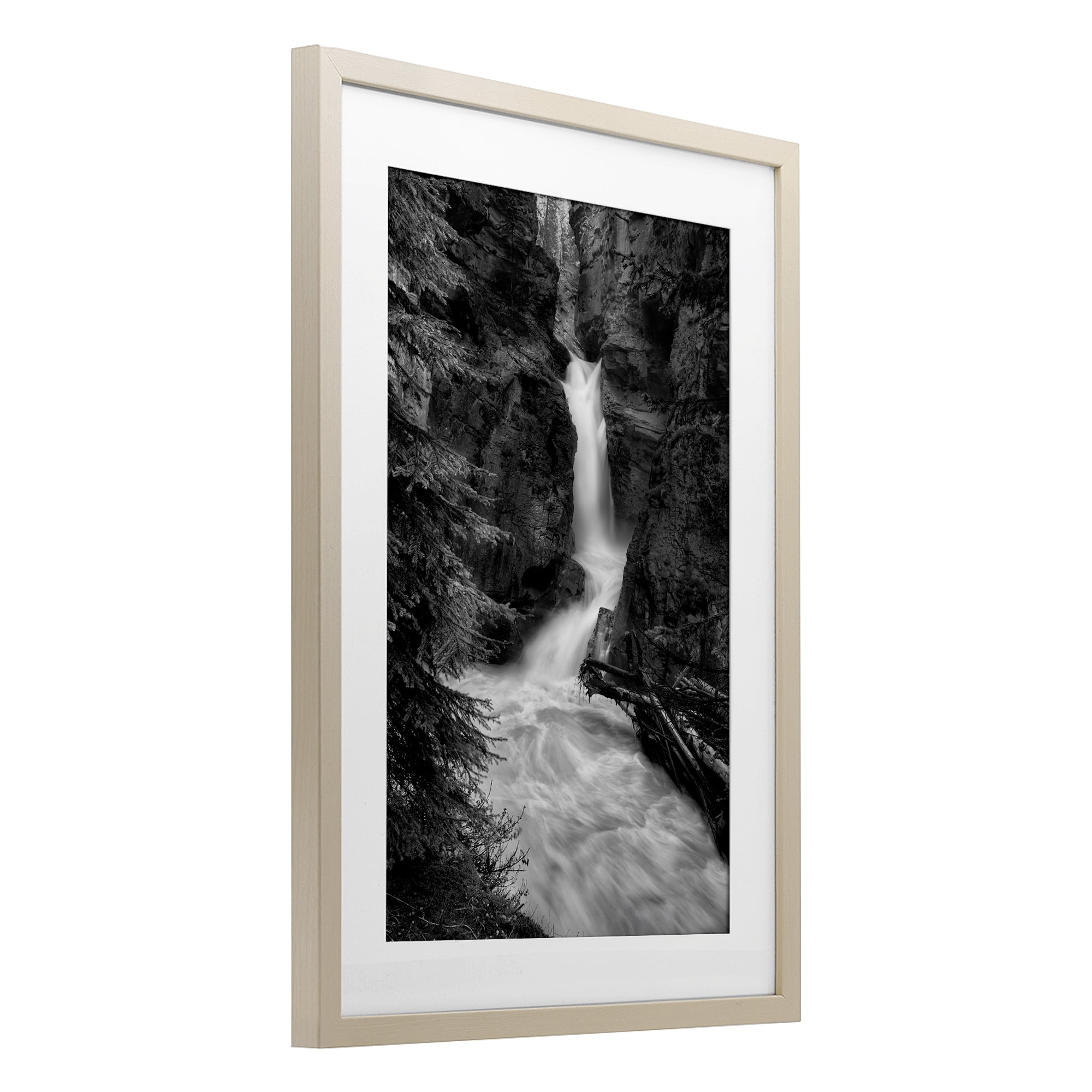 Stupell Industries Banff National Park Waterfall Birch Framed Print Under Glass, design by Jon Evan