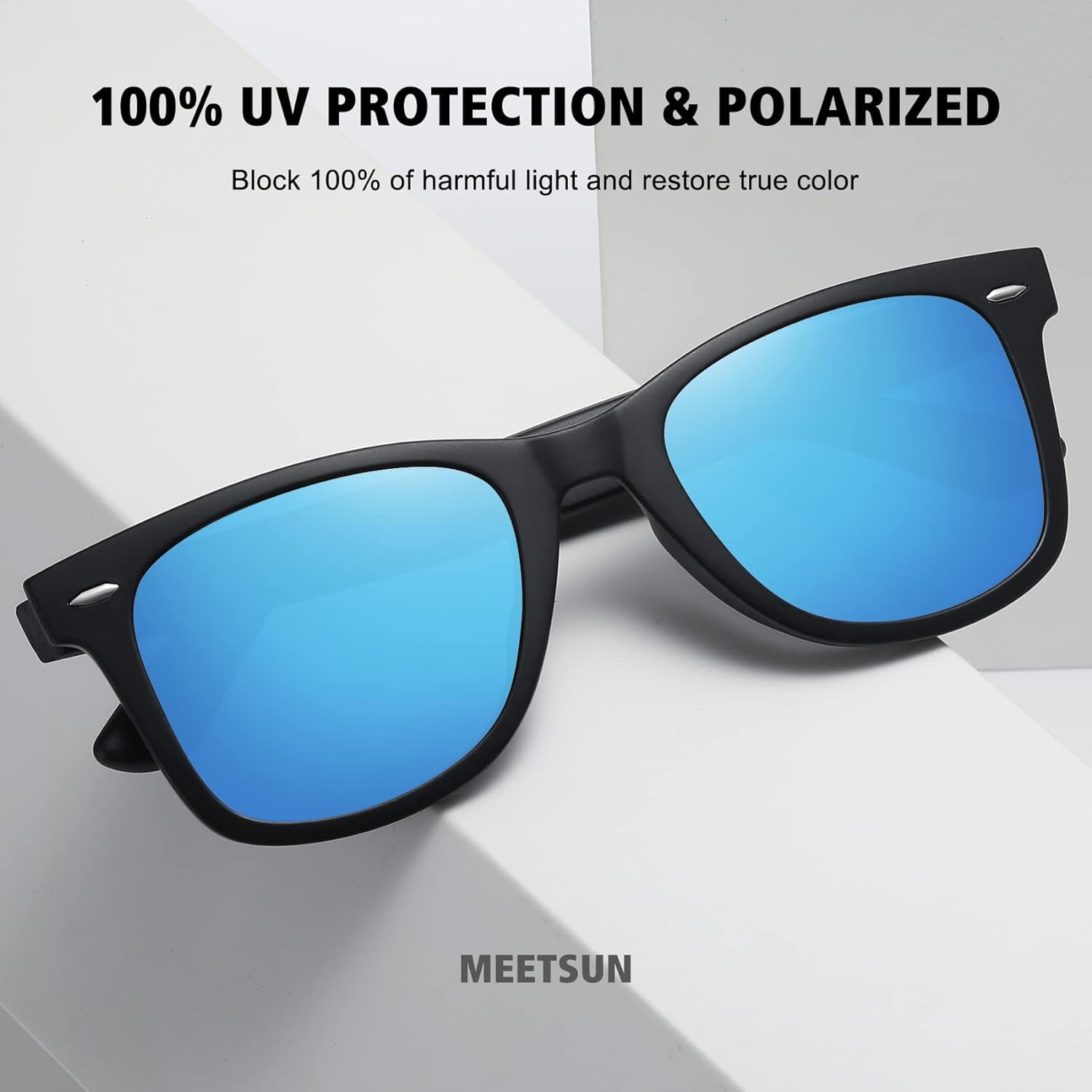Retro Polarized Sunglasses for Women Men Classic Mirror Lens(3 Pack) Retro Classic Wayfarer Style Polarized Sunglasses for Men  main image 3
