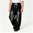 thumbnail image 2 of CONZONE Toddler Boys Baggy Sweatpants Y2K Graphic Joggers for Boys Drawstring Fall Winter Athletic Trousers with Pockets, 2 of 5