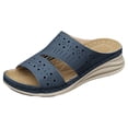 thumbnail image 6 of Dakaela Orthopedic Wedge Sandals for Women 2026 Comfortable Hollow out Bohemian Platform Summer Beach Slip on Slides with Arch Support Blue 8.5, 6 of 8