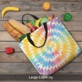 thumbnail image 6 of Large-Capacity Zipper Single-Shoulder Convenience Bag 15.7×19.6 Inches, Wear-Resistant And Water-Repellent, Can Be Carried By Hand Or On One Shoulder Yellow Tie-Dye Background Rainbow Colors_2, 6 of 8