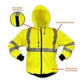 thumbnail image 5 of KwikSafety (Charlotte, NC) PATROL Safety Jacket (NO FUZZ Balls) Class 3 Hi Visibility Water Resistant ANSI OSHA High Vis Reflective Hoodie Winter Lightweight Construction Gear Men | Yellow Large, 5 of 5