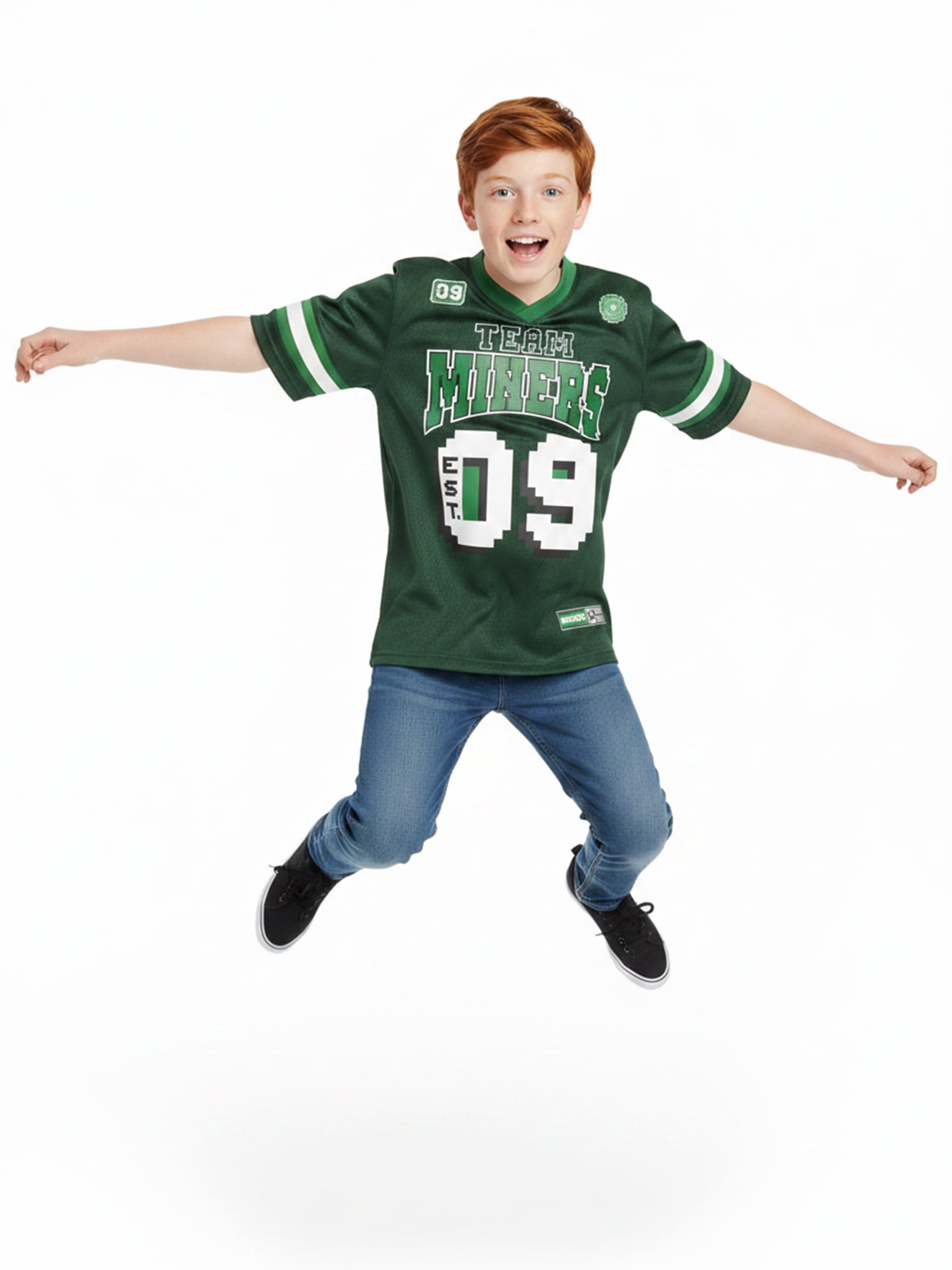 Minecraft Boys’ Short Sleeve Athletic Jersey, Sizes 4–18