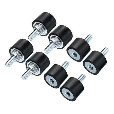 

8pcs M6x18mm Thread Studs Rubber Shock Zinc Plated 20x15mm Male Female 8pcs M6 Lock Nuts