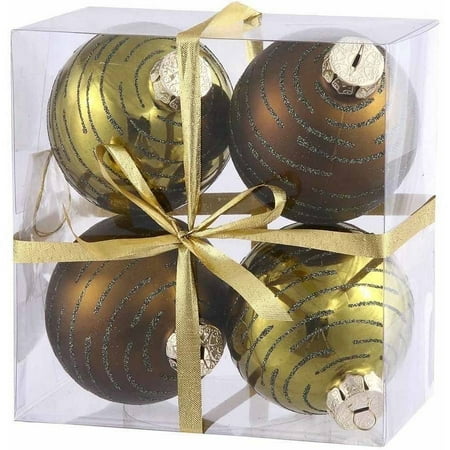 Vickerman Glitter Ball Christmas Ornaments, Pack of 4
