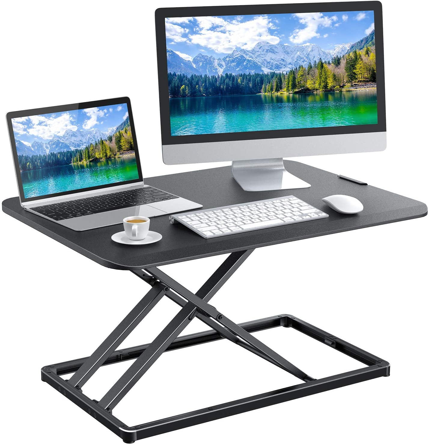 Height Adjustable Sit Stand Up Laptop Desk Conversion Standing Riser WorkStation 