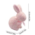 thumbnail image 3 of Adorno de conejo de Pascua – Conejo de pie, espuma, multicolor, 9,25" de alto, lazo brillante, detalle de mesa, decoración de vacaciones de primavera, 3 of 6