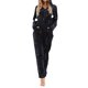 thumbnail image 1 of Mono de mono de franela navideño para mujer, ropa de dormir suave y cálida, de manga larga con capucha y cremallera, pijamas informales, 1 of 4