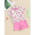 thumbnail image 3 of Bagilaanoe 2pcs Brother Sister Matching Outfits Toddler Baby Boy Girl Shorts Set Short Sleeve Print Shirt Tops + Shorts 3M 6M 12M 18M 24M 3T Kids Casual Summer Clothes, 3 of 7