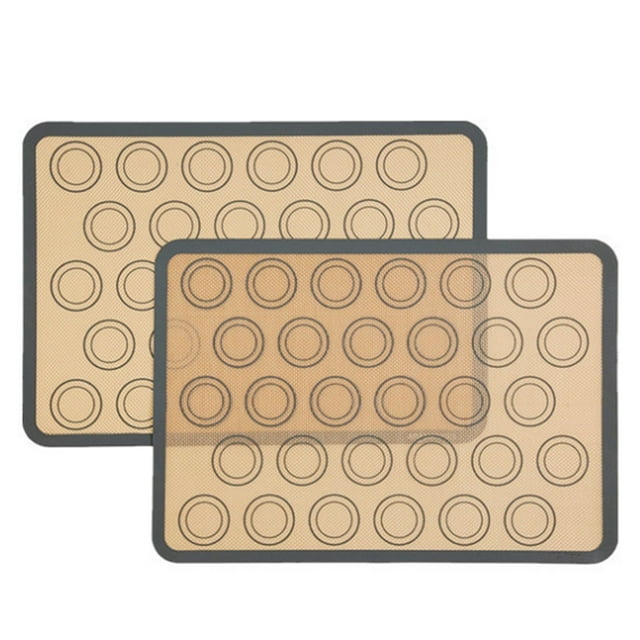 Amdohai 2Pcs Non-Stick Silicone Macaron Baking Mat Oven Pastry Dessert