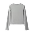 thumbnail image 4 of Gray Women's Long Sleeve T-shirt, Women'S Long Sleeve Shirts Crew Neck Slim Fit Going Out Tops Basic Tees Barely There,Women's Long sleeve T-shirt M, 4 of 9
