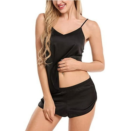 

Egmy 2Pcs Sleepwear Womens Sexy Lingerie Pajamas Cami Shorts Set Nightwear