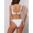 thumbnail image 3 of DARING DIVA Women's Cutout Racerback Ribbed Bikini Set Small White, 3 of 6