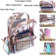 thumbnail image 4 of Clear Backpack with Cosmetic Bag Transparent PVC Backpack See Through School Bookbag with Small Pouch Fit 15.6 Inch Laptop for Wom, 4 of 5