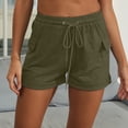 thumbnail image 2 of Sngxgn Womens Shorts Casual Elastic High Waisted Wide Leg Shorts Knee Length Summer Shorts with Pockets(Green,XL), 2 of 7