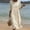 Beige, variant on Ayolanni Floral Women's Fall Dress Crew Neck 3/4 Sleeve A-Line Maxi Dress Holiday Flowy Boho Pleated Long Dress Beige L