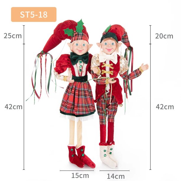 Pareja de elfo rosa de peluche para niños, juguetes blandos, árbol de Navidad, colgante, adornos colgantes, decoración, regalos de Año Nuevo