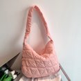 thumbnail image 1 of Bolso de hombro acolchado para mujer Bolso acolchado de algodón informal Color sólido para el trabajo (rosa), 1 of 6