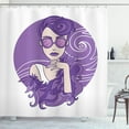 thumbnail image 1 of Ambesonne Diva Shower Curtain, Glam Lady Grunge Hair, 69"Wx70"L, Blue Violet White Beige, 1 of 3