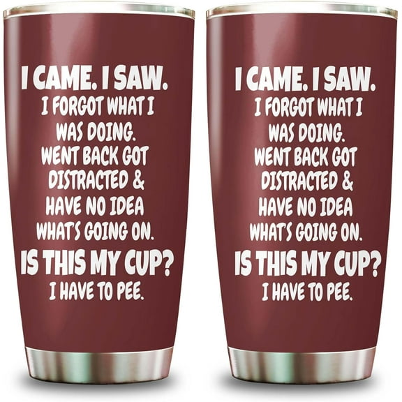 I Came I Saw I Forgot Tumbler 20oz - Black Gag Gifts Funny Adult - Grandpa Gifts for Him Drinking Cups for Elderly Senior Citizen