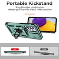 thumbnail image 3 of Heavy Duty Armor Case for Samsung Galaxy A53 5G, Rugged PC Soft TPU Military Grade Shockproof Metal Magnetic Car Mount Shockproof Cover with Camera Lens Sliding Ring Holder Bracket Case,Darkgreen, 3 of 8