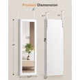 thumbnail image 5 of Skyhill Mirror Jewelry Cabinet,40in Jewelry Armoire Organizer,Door or Wall Mounted,6 LED Lights（White）, 5 of 9