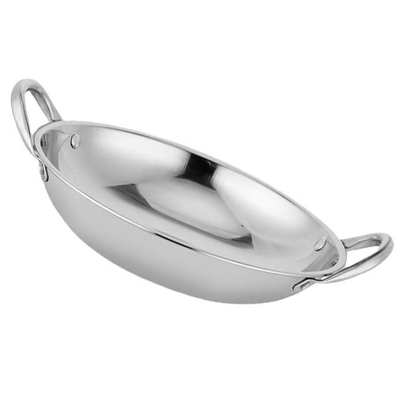GAXIRE Wokpfanne Chinesische Griddle Pan Silver 1 Piece For Heating