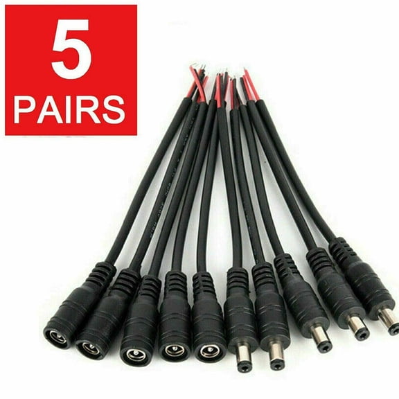 12V Male Female DC Power Socket Wire Connector Cable LED CCTV Charger