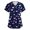 Blue, variant on Women's Fashion V-Neck Short Sleeve Work Top with Side Slits, Pockets, Valentine's Day Heart Print and Heart Elements, Casual Professional Shirt,Blue,4XL