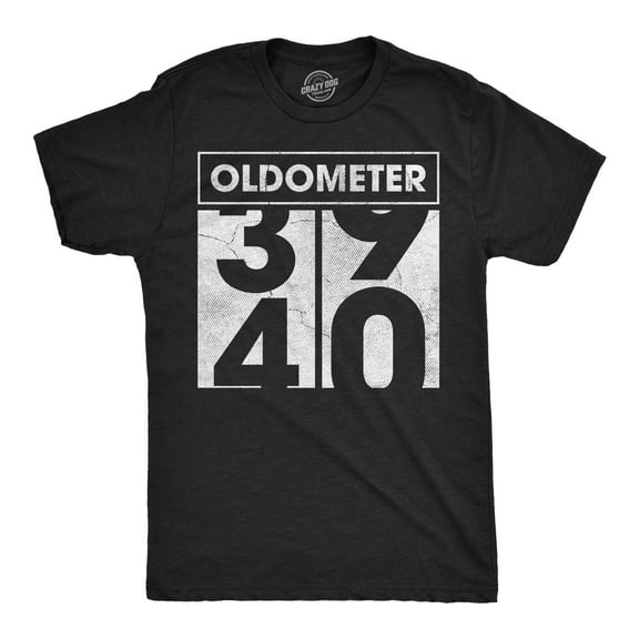 Mens Funny T Shirts Oldometer 39 to 40 Sarcastic Birthday Graphic Novelty Tee for Men Graphic Tees