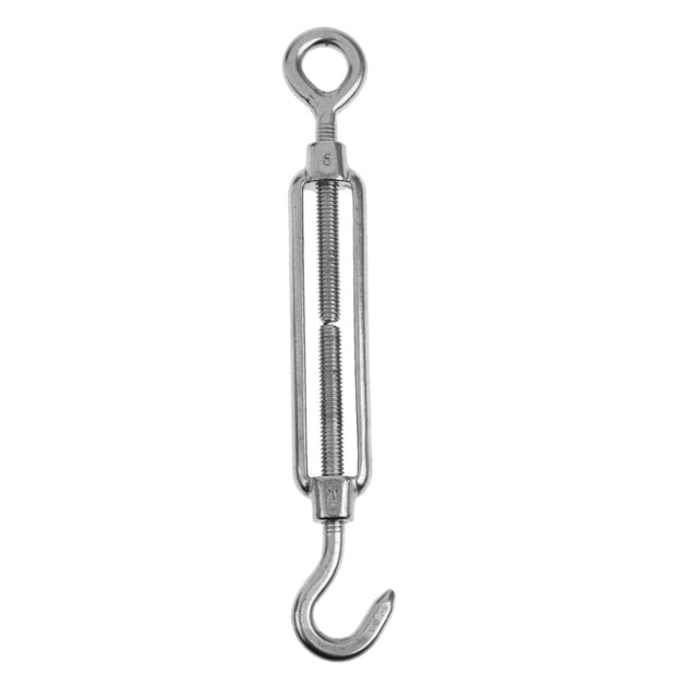 M6 Stainless Steel Straining Screw Open Body Turnbuckle Hook / Eye, Rigging
