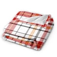 thumbnail image 2 of DouZhe Ultra-Soft Micro Fleece Lightweight Flannel Bed Blanket, Red Scottish Grid Lines Print Cozy Warm Throw Blankets, 80"x60", 2 of 7