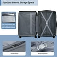 thumbnail image 3 of Sunbee 3 Piece Luggage Sets Hard Shell Suitcase Set with TSA Lock Durable Spinner Wheels, 3 of 7
