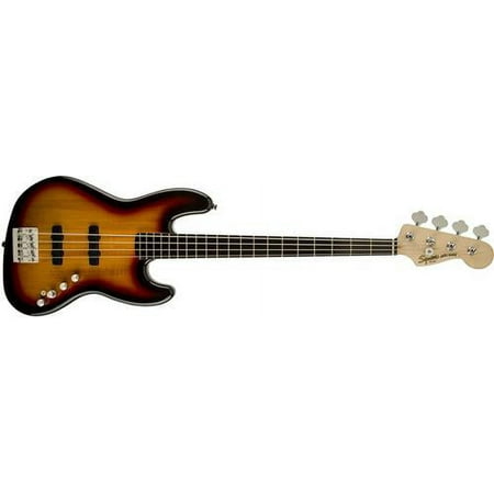 Squier Deluxe Jazz Bass IV Active Bass Guitar (3-Tone Sunburst)